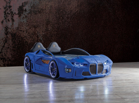Forza Children's Novelty Kids Blue Racing Car Bed - 3FT Single-Car Beds-Chic Concept