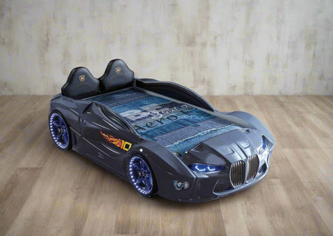 Forza Children's Novelty Kids Black Racing Car Bed - 3FT Single-Car Beds-Chic Concept