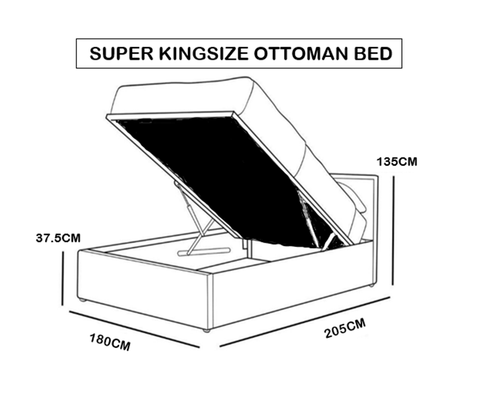 Durham Vertical Lines Fabric Upholstered Tall Headboard with Kids Ottoman Bed & Mattress Options-Kids Ottoman Bed-Chic Concept
