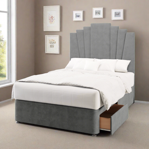 Gatsby Bespoke Vertical Panels Headboard Kids Divan Bed Bed with Mattress Options-Divan Bed-Chic Concept