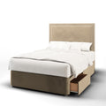 Verona Plain Studded Border Fabric Upholstered Tall Headboard with Kids Divan Bed Base & Mattress Options-Divan Bed-Chic Concept