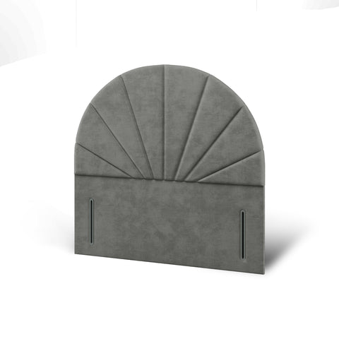 Bilbao Half Moon Vertical Lines Fabric Upholstered Tall Headboard with Ottoman Storage Bed & Mattress Options-Ottoman Bed-Chic Concept