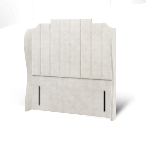 Lisbon Art Deco Fabric Upholstered Solitaire Winged Headboard with Ottoman Storage Bed & Mattress Options-Ottoman Bed-Chic Concept