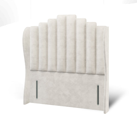 Coco Art Deco Fabric Upholstered Solitaire Winged Headboard with Ottoman Storage Bed & Mattress Options-Ottoman Bed-Chic Concept