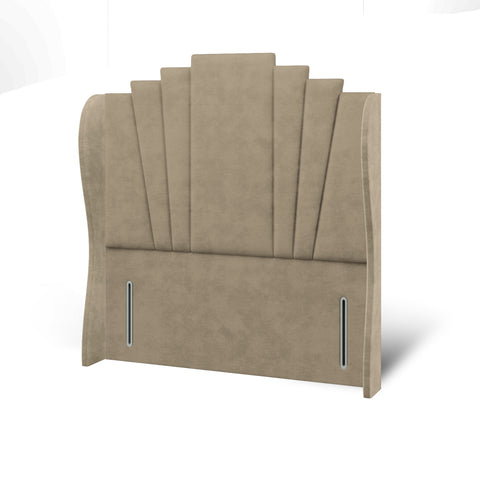 Gatsby Art Deco Fabric Upholstered Solitaire Winged Headboard with Ottoman Storage Bed & Mattress Options-Ottoman Bed-Chic Concept