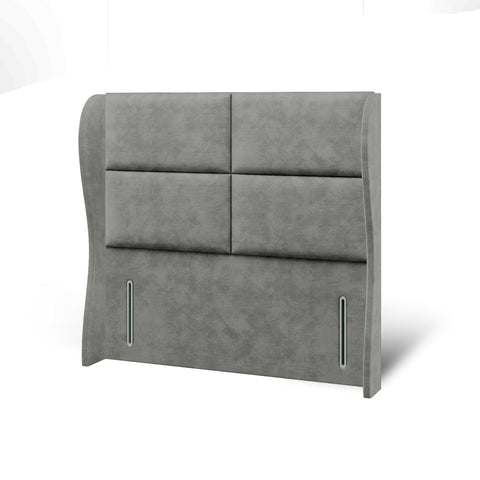 Quadrant Fabric Upholstered Solitaire Winged Headboard with Ottoman Storage Bed & Mattress Options-Ottoman Bed-Chic Concept