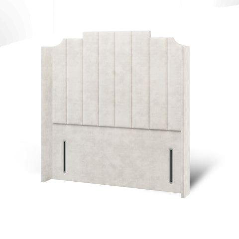 Lisbon Art Deco Fabric Upholstered Serenity Winged Headboard with Ottoman Storage Bed & Mattress Options-Ottoman Bed-Chic Concept
