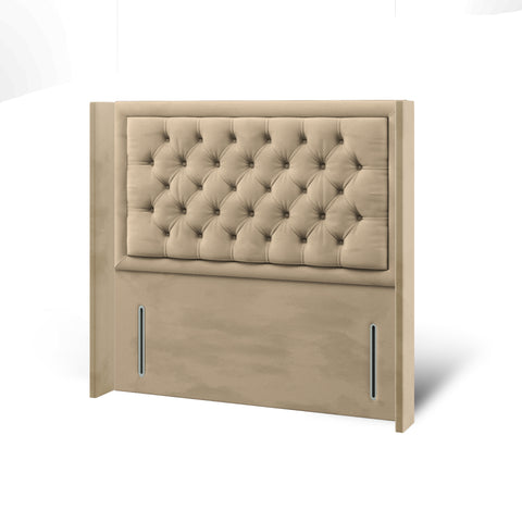 Haven Chesterfield Buttoned Border Fabric Upholstered Serenity Winged Headboard with Ottoman Storage Bed & Mattress Options-Ottoman Bed-Chic Concept