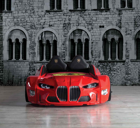 Forza Children's Novelty Kids Red Racing Car Bed - 3FT Single-Car Beds-Chic Concept