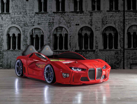 Forza Children's Novelty Kids Red Racing Car Bed - 3FT Single-Car Beds-Chic Concept