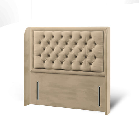 Haven Chesterfield Buttoned Border Fabric Upholstered Sierra Winged Headboard with Ottoman Storage Bed & Mattress Options-Ottoman Bed-Chic Concept