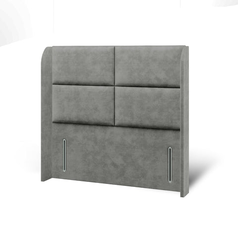 Quadrant Fabric Upholstered Sierra Winged Headboard with Ottoman Storage Bed & Mattress Options-Ottoman Bed-Chic Concept
