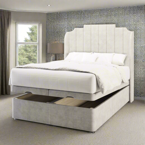 Lisbon Art Deco Fabric Upholstered Sierra Winged Headboard with Ottoman Storage Bed & Mattress Options-mws_apo_generated-Chic Concept