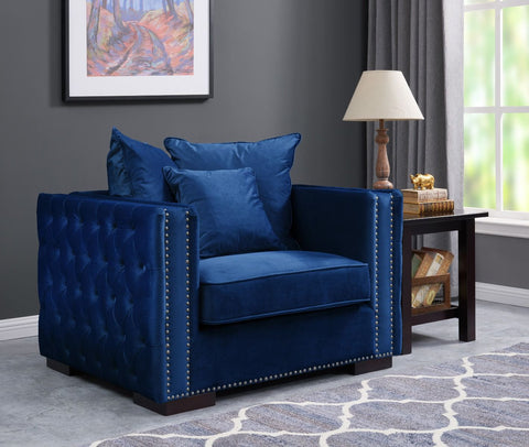 Royal Blue Velvet Moscow Sofa Sets-Fabric Sofa-Chic Concept