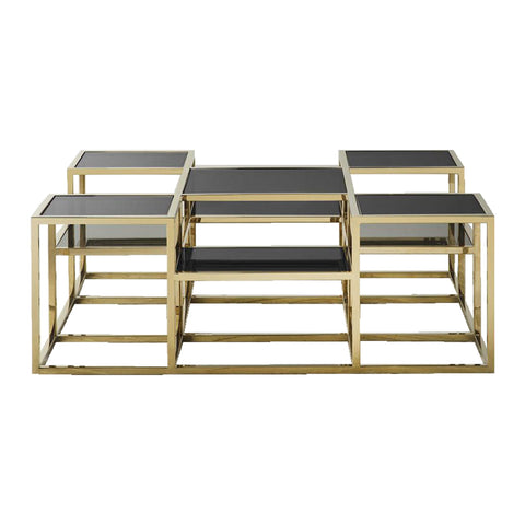 Santorini Black Glass Coffee Table-Coffee Table-Chic Concept