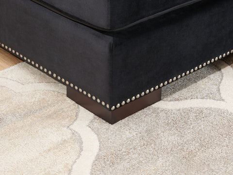 Black Velvet Fabric Moscow Corner Sofa-Fabric Sofa-Chic Concept