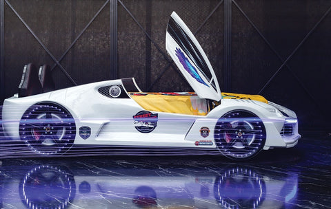 Aventa Children's Novelty Kids White Racing Car Bed - 3FT Single-Children's Bed-Chic Concept