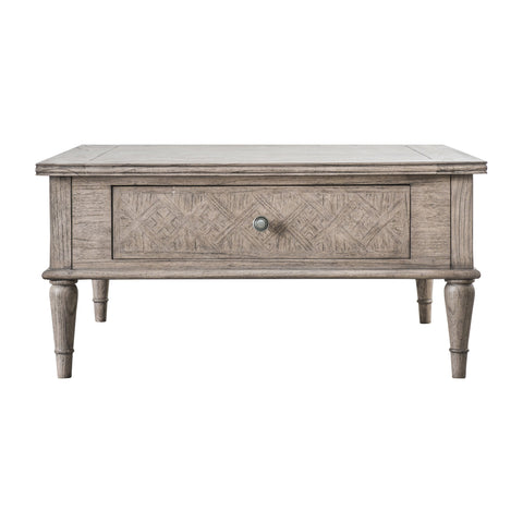 Mustique Natural Square 2 Drawer Coffee Table-Coffee Table-Chic Concept