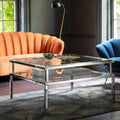 Salerno Clear Glass Silver Coffee Table-Coffee Table-Chic Concept