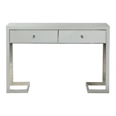 Cutler 2 Drawer Mirrored Silver Console Table-Console Table-Chic Concept