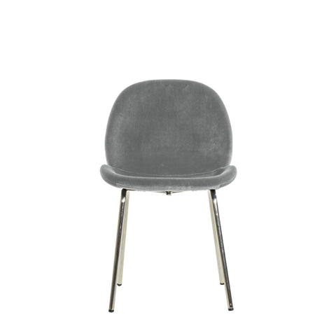 Light Grey Velvet Flanagan Dining Chair-Dining Chairs-Chic Concept