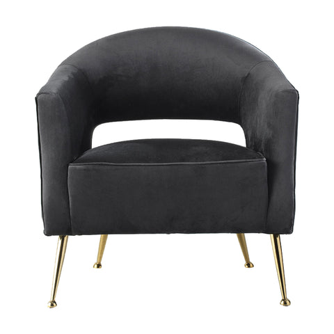 Black Velvet Barletta Gold Armchair-Occasional Chair-Chic Concept