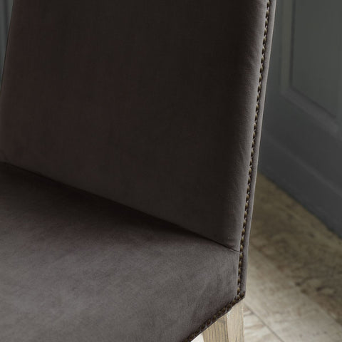 Rex Dining Chair Mouse Brown Velvet-Dining Chairs-Chic Concept