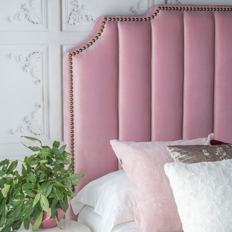 Urbano Art Deco Pink Sleigh Bed-Sleigh Bed-Chic Concept