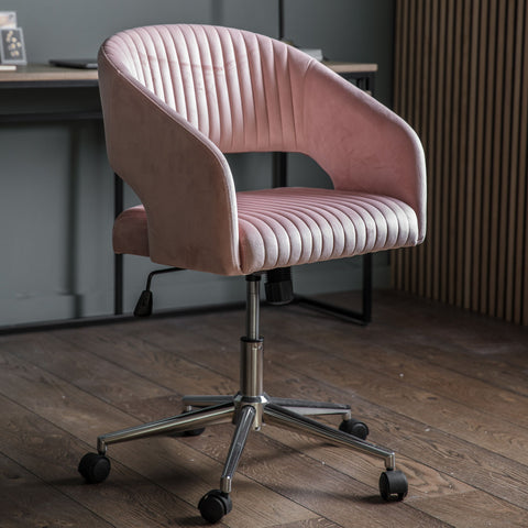 Murray Pink Velvet Swivel Chair-Occasional Chair-Chic Concept