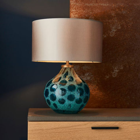 Teal Glass Abner Table Lamp-Table Lamp-Chic Concept