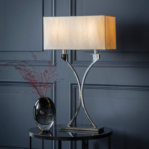 Vienna Beige Nickel Table Lamp-Table Lamp-Chic Concept