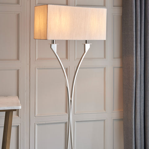 Vienna Beige Nickel Floor Lamp-Table Lamp-Chic Concept