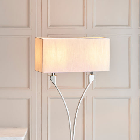 Vienna Beige Nickel Floor Lamp-Table Lamp-Chic Concept