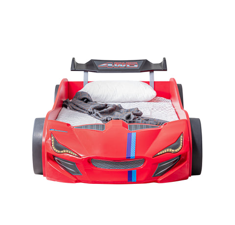 GT Eco Speed 3FT Single Children's Novelty Red Racing Car Bed with Headlights-Children's Bed-Chic Concept