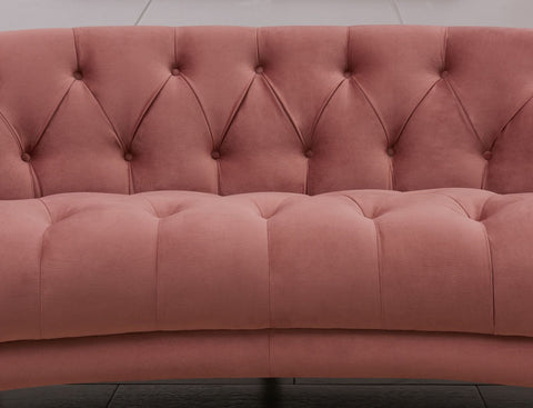 Seattle Pink Velvet Chesterfield Love Seat-Fabric Sofa-Chic Concept