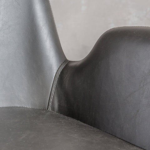 Faraday Charcoal Swivel Chair-Occasional Chair-Chic Concept