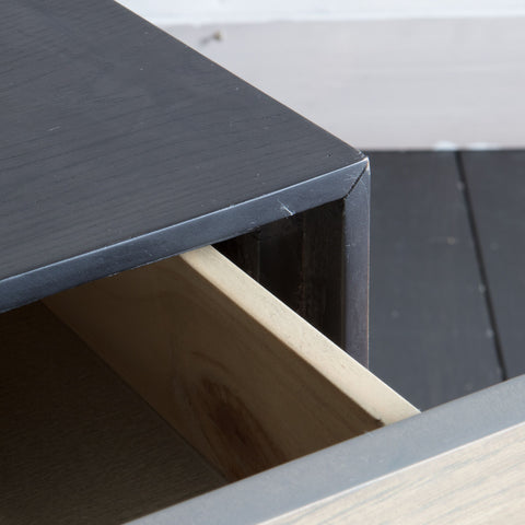 Black & Natural Cadbury 1 Drawer Bedside Table-Bedside Cabinet-Chic Concept
