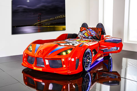 GT Turbo Children's Novelty Kids Red Racing Car Bed -3FT Single-Children's Bed-Chic Concept