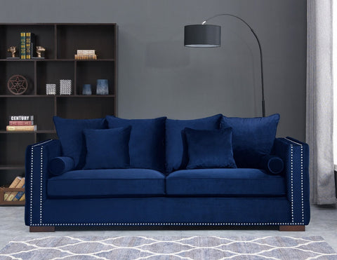 Royal Blue Velvet Moscow Sofa Sets-Fabric Sofa-Chic Concept