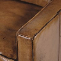 Harper Brown Leather 3 Seater Sofa-Leather Sofa-Chic Concept