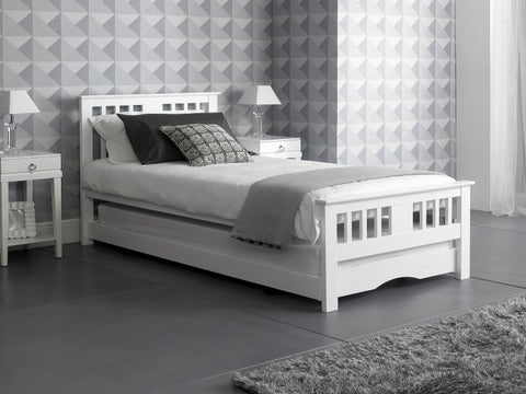 White Wooden Guest Bed-Wooden Bed-Chic Concept
