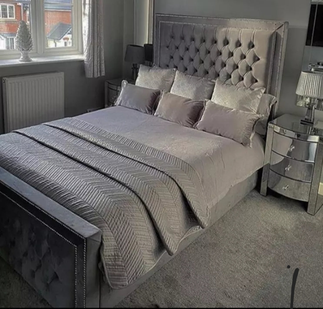 Amari Chesterfield Bespoke Sleigh Bed – Chic Concept