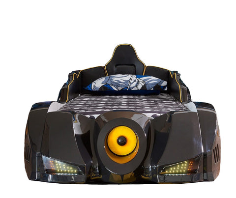 Batman Children's Novelty Kids Black Racing Car Bed - 3FT Single with Bluetooth, Sound & Bluetooth-Children's Bed-Chic Concept