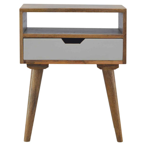 Grey Nordic Style 1 Drawer Bedside-Bedside Cabinet-Chic Concept