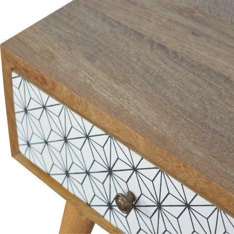 Bedside With Screen Print Drawer Fronts-Bedside Cabinet-Chic Concept