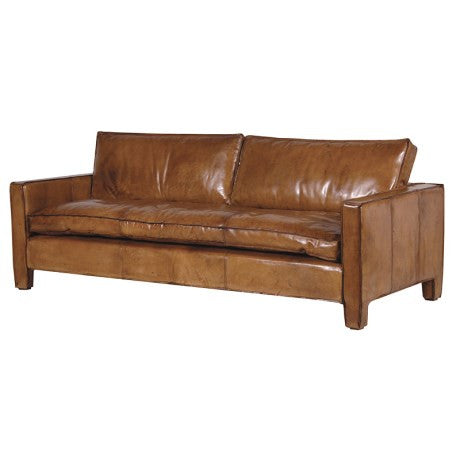 Harper Brown Leather 3 Seater Sofa-Leather Sofa-Chic Concept