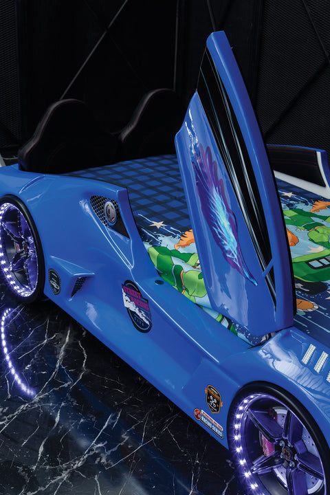 Aventa Children's Novelty Kids Blue Racing Car Bed - 3FT Single-Car Beds-Chic Concept