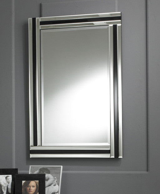 Black & Clear Rectangular Strip Wall Mirror Chic Concept