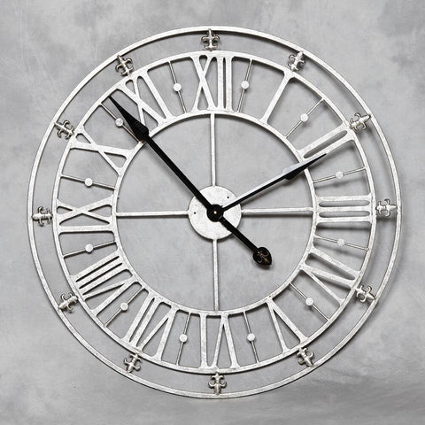 Medium Silver Iron Skeleton Wall Clock-Accessories-Chic Concept