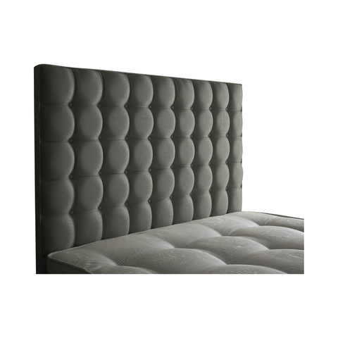 Small Cubic Buttoned Fabric Upholstered Bespoke Low Headboard-Low Headboard-Chic Concept